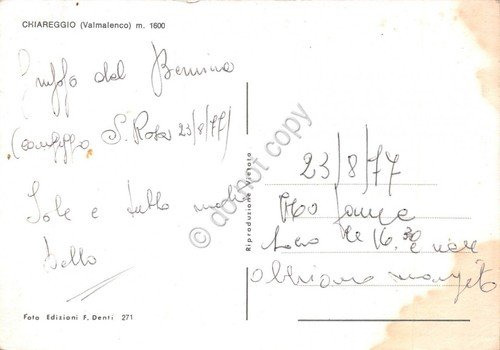 Cartolina Chiareggio Valmalenco panorama 1977 (Sondrio) | Immagine Gallery 2