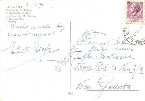 Cartolina Chiavari Basilica Santo Stefano 1970 (Genova) | Immagine Gallery 2