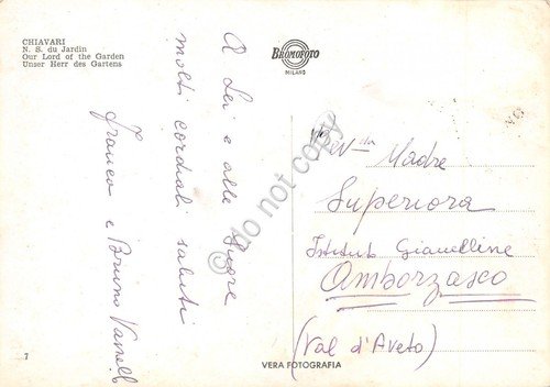 Cartolina Chiavari Chiesa Nostra Signora dell'Orto anni '50