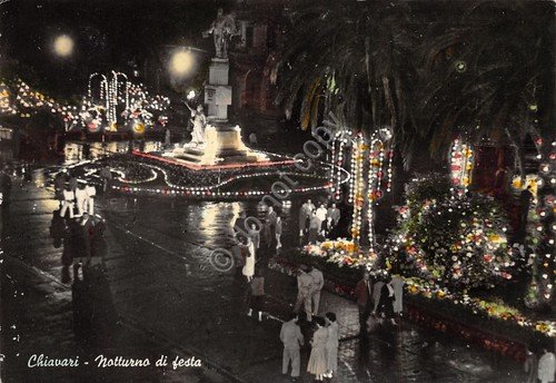 Cartolina Chiavari festa notturno animata luci (Genova) | Immagine principale