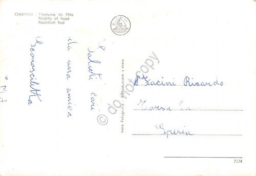 Cartolina Chiavari festa notturno animata luci (Genova) | Immagine Gallery 2