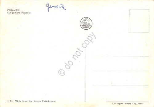 Cartolina Chiavari Lungomare Ponente