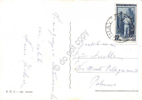 Cartolina Chiavari Municipio e Duomo anni '50