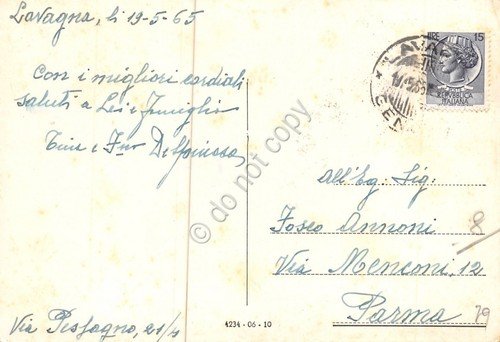 Cartolina Chiavari N.S. dell'Orto Viale delle Palme Monumento 1965 | Immagine Gallery 2