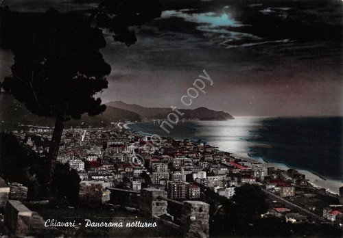 Cartolina Chiavari Panorama notturno (Genova)