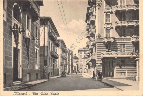 Cartolina Chiavari Via Nino Bixio animata 1940