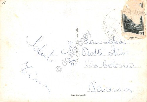 Cartolina Chiavari Viale delle Palme animata biciclette anni '50