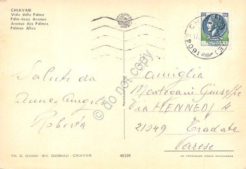 Cartolina Chiavari Viale delle Palme case auto anni '70 | Immagine Gallery 2