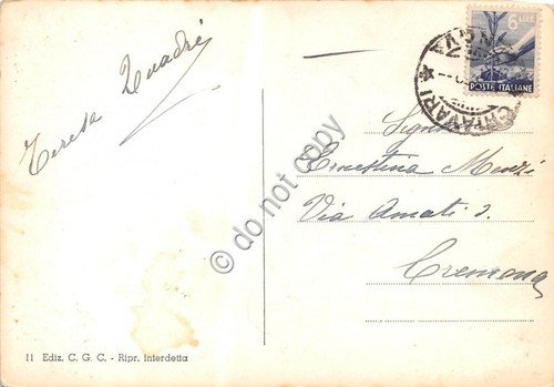 Cartolina Chiavari Viale delle Palme Cattedrale (Genova)