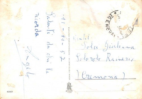 Cartolina Chiavari Viale delle Palme Notturno 1957 (Genova)