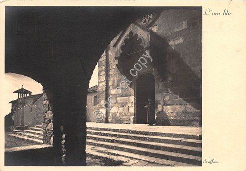 Cartolina Chiesa con monaco Scoffone anni '30
