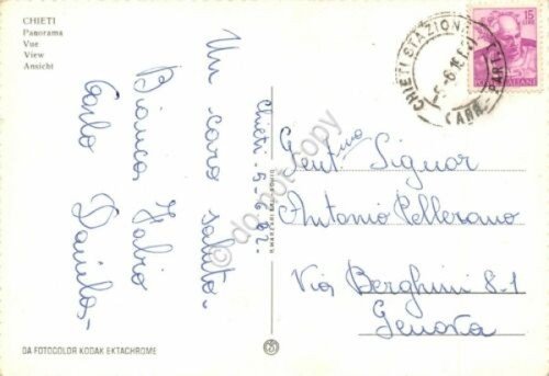 Cartolina Chieti Panorama 1962