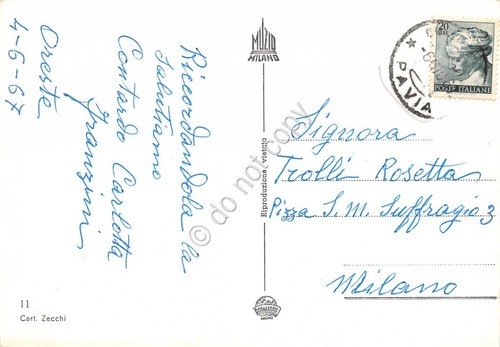 Cartolina Chignolo Po Monumento ai Caduti 1967
