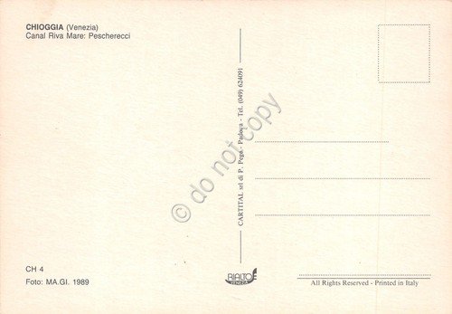 Cartolina Chioggia Canal Riva Mare pescherecci