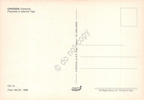 Cartolina Chioggia Piazzetta Vigo animata bar case | Immagine Gallery 2