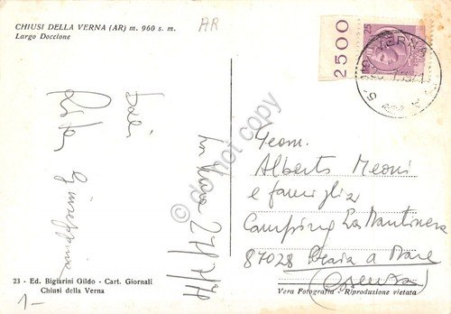 Cartolina Chiusi della Vena Largo Doccione 1971 distributore BP segnata