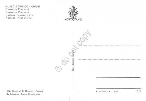 Cartolina Chiusi Museo Etrusco Cinerario Paolozzi (Siena) | Immagine Gallery 2