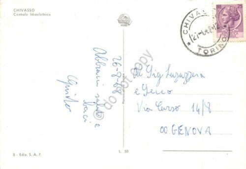 Cartolina Chivasso Centrale Idroelettrica 1968