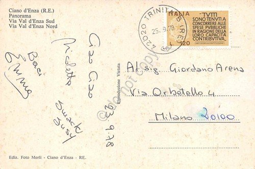 Cartolina Ciano d'Enza paese Farmacia via e panorama 1978 | Immagine Gallery 2