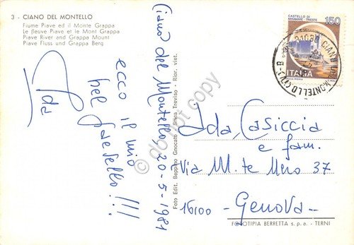 Cartolina Ciano del Montello panorama fiume Pieve Monte Grappa funghi … | Immagine Gallery 2