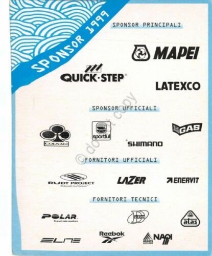 Cartolina ciclismo Adriano Baffi al retro gli sponsor 1999 | Immagine Gallery 2