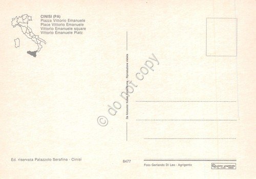 Cartolina Cinisi Piazza Vittorio Emanuele Anni '70