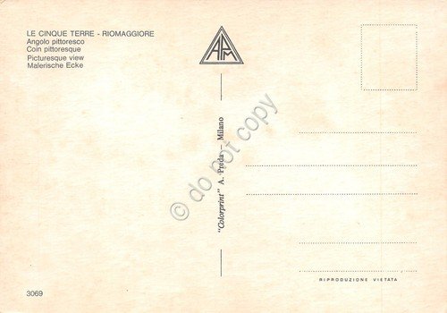 Cartolina Cinque Terre Riomaggiore al tramonto scalinata case barche (La … | Immagine Gallery 2