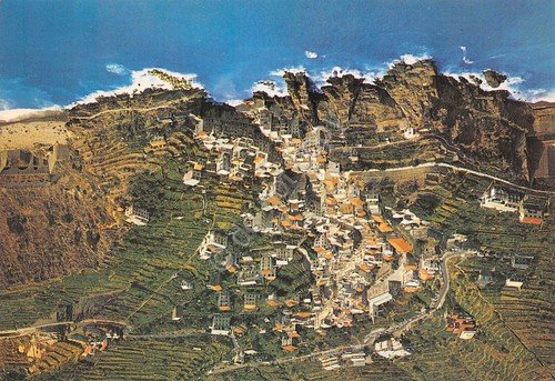 Cartolina Cinque Terre Riomaggiore veduta aerea