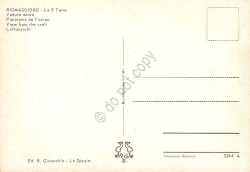 Cartolina Cinque Terre Riomaggiore veduta aerea