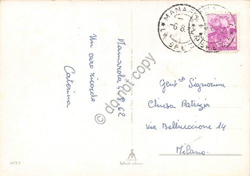 Cartolina Cinque Terre vedutine 1962 (La Spezia)