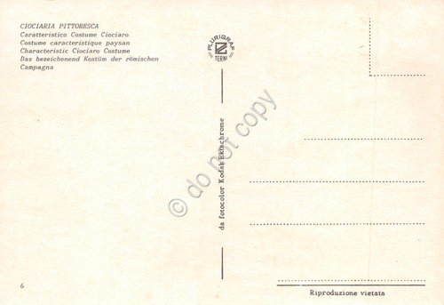 Cartolina Ciociaria costume tradizionale donna