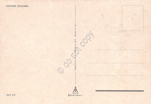 Cartolina Ciociaria costume tradizionale donna e rame