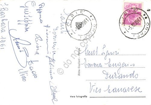 Cartolina Ciriè Scuola Media Statale Nino Costa colorata 1961 | Immagine Gallery 2