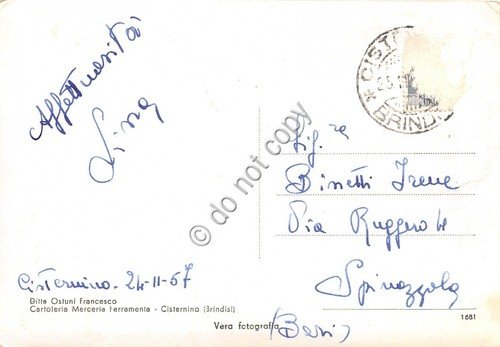 Cartolina Cisternino Istituto Salesiani 1957