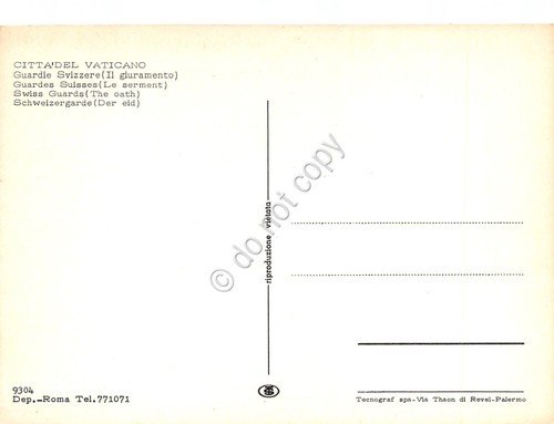 Cartolina Città del Vaticano Guardie Svizzere Il Giuramento | Immagine Gallery 2