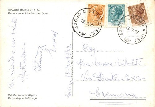 Cartolina Civago Panorama e alta val del Dolo 1977 | Immagine Gallery 2