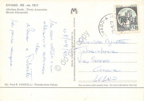 Cartolina Civago vedute 1992 (Reggio Emilia)