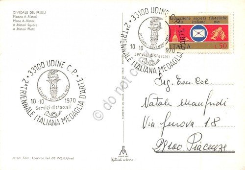 Cartolina Cividale del Friuli Piazza Ristori 1970