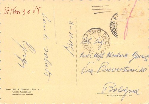 Cartolina Civita Castellana Forte del Sangallo 1951