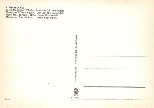 Cartolina Civitavecchia Largo Monsignor D'Ardia (Roma)