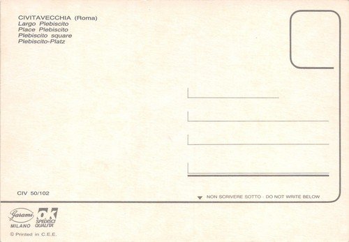 Cartolina Civitavecchia Largo Plebiscito