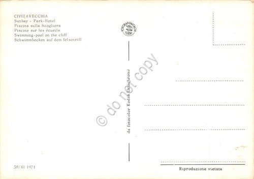 Cartolina Civitavecchia Park Hotel Sunbay Piscina anni '80 | Immagine Gallery 2