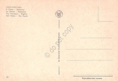 Cartolina Civitavecchia Porto Notturno nave anni '80 | Immagine Gallery 2