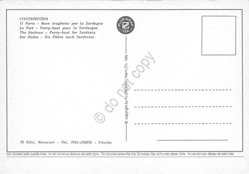 Cartolina Civitavecchia Porto Traghetto per la Sardegna Nave