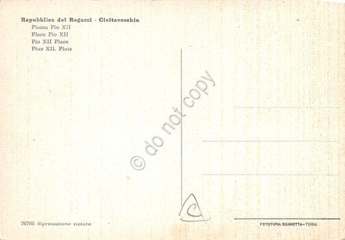Cartolina Civitavecchia Repubblica dei Ragazzi Piazza Pio XII | Immagine Gallery 2