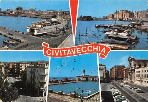 Cartolina Civitavecchia vedutine navi 1988 | Immagine principale