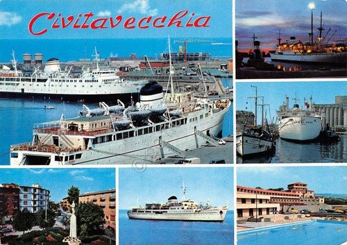 Cartolina Civitavecchia vedutine navi | Immagine principale