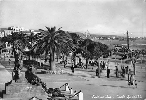 Cartolina Civitavecchia Viale Garibaldi 1955