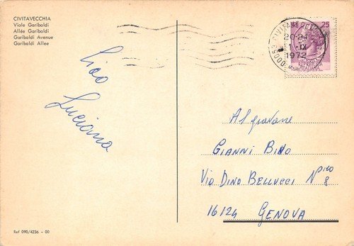 Cartolina Civitavecchia Viale Garibaldi 1972