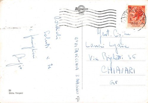 Cartolina Civitavecchia Viale Garibaldi Notturno 1956 | Immagine Gallery 2